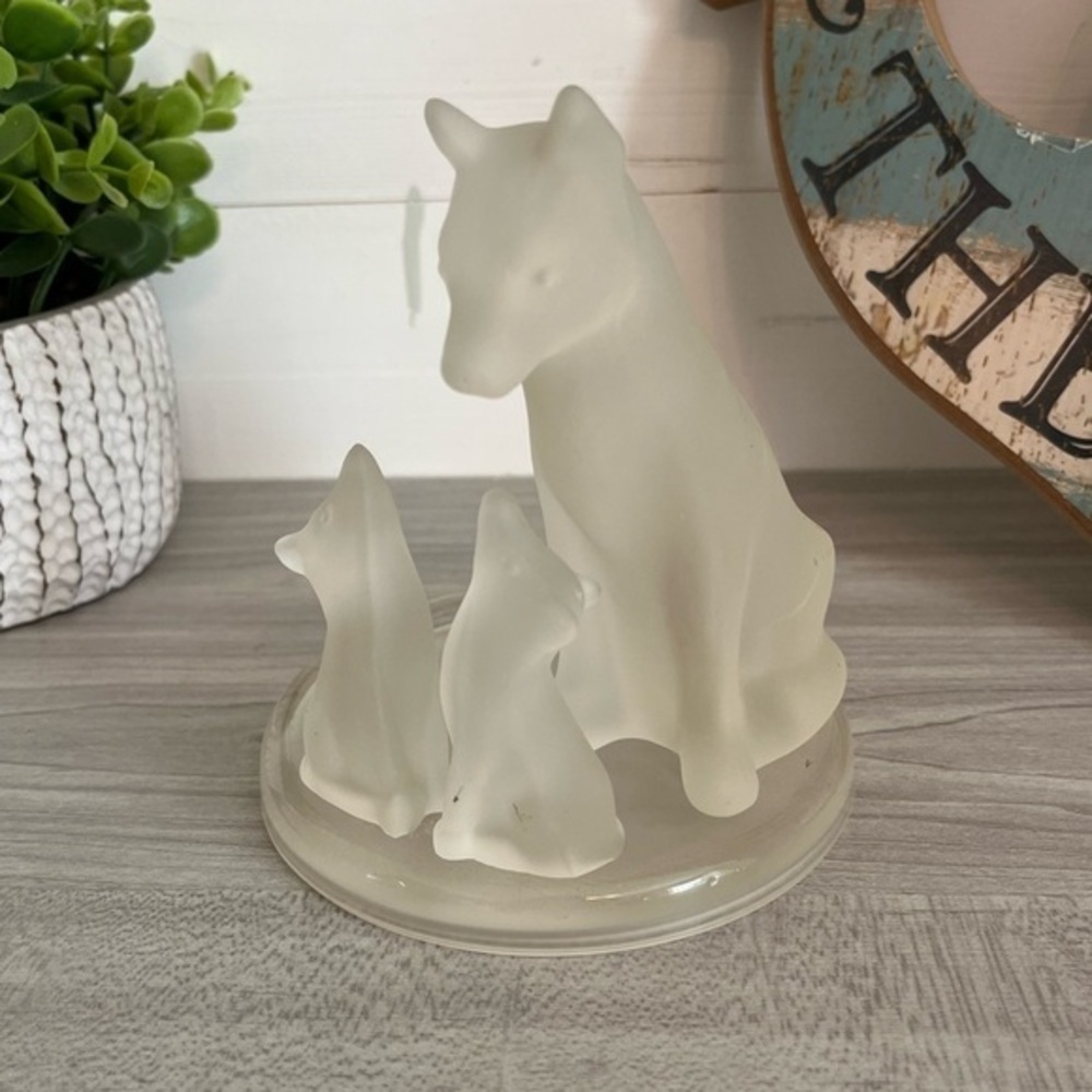 Partylite Wolf Family Frosted Tea Light Votive Holder - Picture 6 of 16